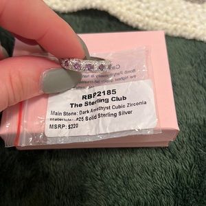 Sterling Silver Dark Amethyst Cubic Zirconia 6